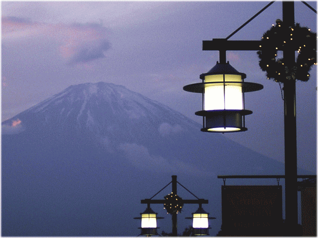 富士山とクリスマスのリース　御殿場